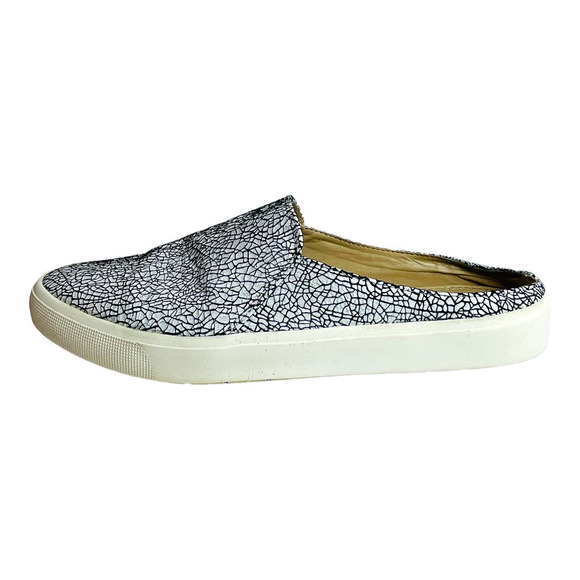 🍀LOGO Lori Goldstein Women's Black White Crackle Print Slip On Loafers Size 7 M - Picture 3 of 9